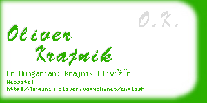 oliver krajnik business card